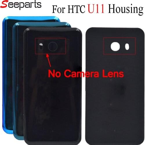 For HTC U11 U-3w W-1w Back Cover Case Battery Door Without Camera Lens Glass Housing 5.5" For HTC U11 Battery Cover