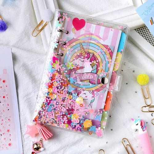 A5 A6 Cute Pony Loose Leaf Notebook Cover Transparent Planner Notebook Binder Simple Planner Diary Shell Office DIY Accessory