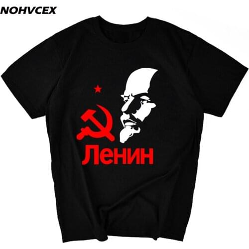 Ussr Red Soviet Union Communist Lenin T Shirt Male CCCP Short Sleeve Cotton Big Size Homme
