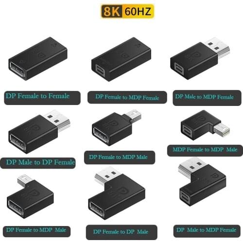 HD DP Video Converter Displayport 1.4 to Mini Displayport Cable Adapter Connector 8K@60Hz for Laptop Monitor Projector HDTV