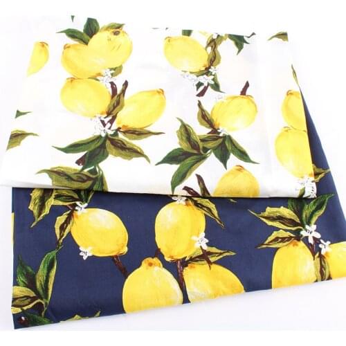Lemon cotton fabric Poplin for women children clothing Fabric Dress Sewing DIY craft 145x50cm - sold by the half meter