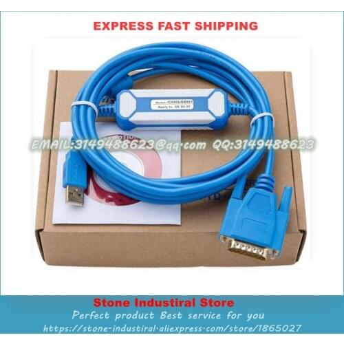 IC690USB901 IC690USB901+ GE-90 GE-30 Programming Cable For CS/CJ/CQM1H/CPM2C PLC RS232 2.5M With Driver