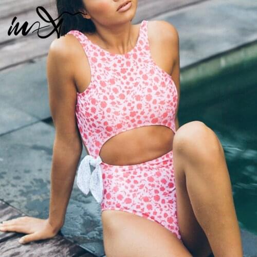 In-X Bandeau swimwear female Cut out one piece swimsuit women Knot monokini Bandeau bodysuit backless bathing suit 2021 new XL