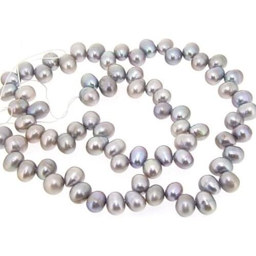 Unique Pearls jewellery Store,Freshwater Cultured Pearl Loose Beads,Gray Color 5-8mm Real Pearl Jewelry,LC3-110