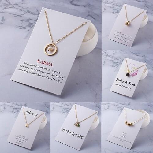 Fashion Pearl Conch Gold Necklace for Women Gold Necklace for Women Alloy Paper Card Pendant Necklaces Jewelry for Girls