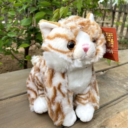 20cm Orange Stripe Cat Stuffed Plush Soft Doll Kitten Animals Toy Girls Baby Kids Birthday Gift
