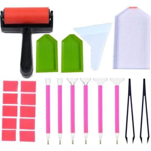 DIY Diamond Painting Tool Set Cross Stitch Embroidery Accessories Pen Tools Set Mosaic Glue Pen Kit Tweezers Corrector Kit