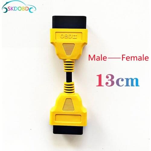Newest Yellow 13CM /30CM OBD2 Extension Cable Male-to-Female Interface Easy to Use 16-Pin OBD 2 Plug Extension Adapter