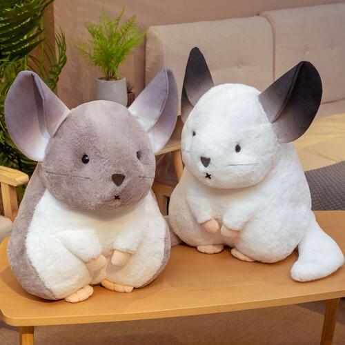 New arrival 25/35/55CM Cute Fat Plushy Chinchillas Soft Toy Stuffed Animal Hamster Plush Doll Mascot Gift for Kids Girls