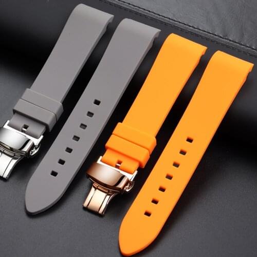 For Rolex Seiko Omega Watch 20mm 22mm Soft Silicone Rubber Watch Straps Black/Red/Orange/Blue Watchband With Silver/Black Buckle