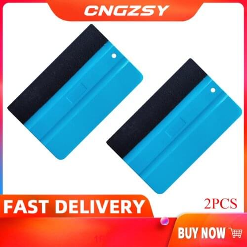 Fiber Vinyl Film Wrapping Scraper Stickers Bubble Scraper Tint Decal Tool Car Window Wrap Squeegee Felt Edge Auto Styling 2A24B
