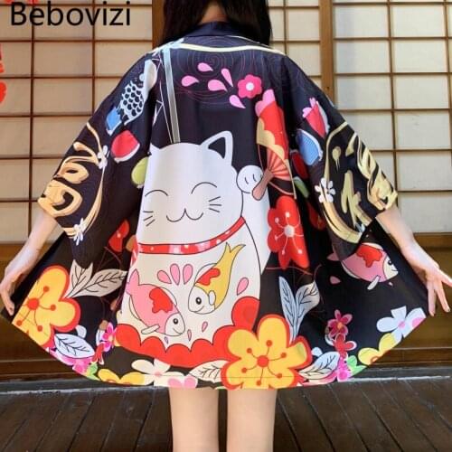 Mascot Lucky Cat Dharma Egg Traditional Kimono Japanese Coat Clothes Red Cardigan Cosplay Men Women Yukata Female Shirt Haori