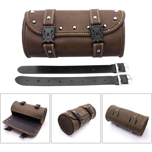 DERI Mini Universal Motorcycle Scooter Saddlebag Roll Barrel Side Bag Storage Mounting Straps alforjas para moto for Harley