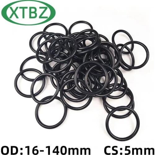 O-Ring CS 5mm OD16-140mm NBR Rubber Oil Seal Automobile Gasket