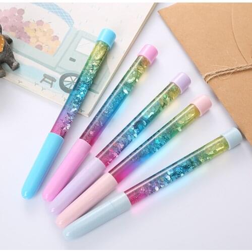 1pc Kawaii Five-color Fairy Gel Pen Cute Learning Stationery Creative Writing Black Exam Signature Marker Office School Supplies