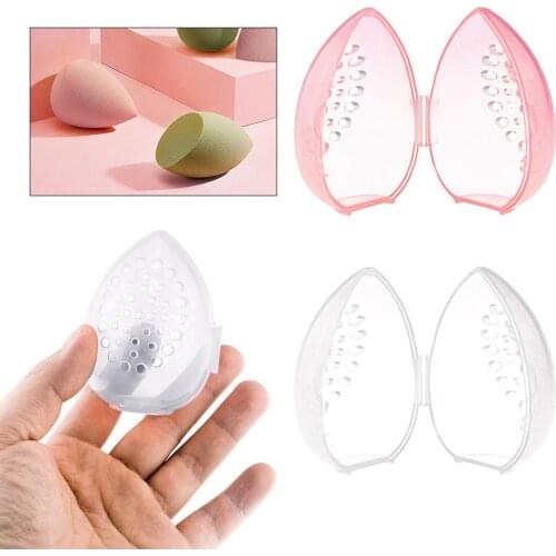 1PC Beauty Sponge Stand Storage Case Makeup Blender Puff Holder Empty Cosmetic Egg Shaped Rack Transparent Puffs Drying Box