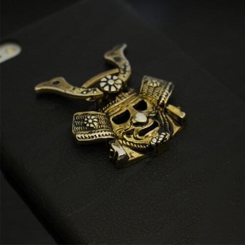 EDC Outdoor Pocket Tool Pure Copper IPHONE X 8 Mobile Phone Holder Brass Samurai Mask Personality Cool Mobile Phone Accessories