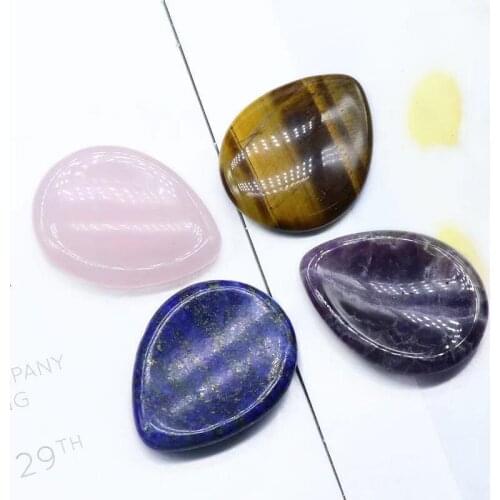 1Pc Natural Stone Crystal Worry Stones Hand Carved Gemstone Palm Stone Reiki Healing Gift