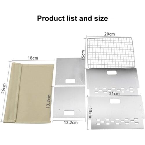 1pc Barbecue Oven/ Barbecue Net Mini Stainless Steel Folding Card Type Stove Household Outdoor Camping Barbecue Tools