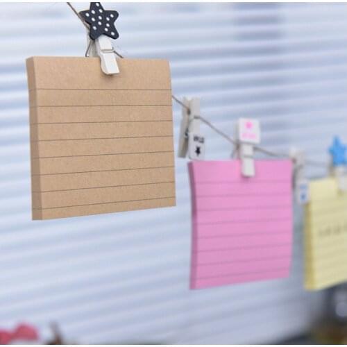 10 pcs Creative and Simple Kraft Paper Horizontal Label Books Candy Square Message Notes N Post Notes Wholesale