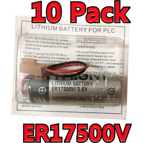 10PCS Authentic For TOSHIBA ER17500V ER17/50 3.6V 2700mAh PLC Lithium Battery With FANAC Brown Connectors (Customizable Plug)