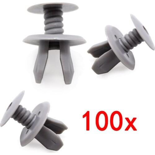 100Pcs Auto Fastener Car Bumper Clips Retainer Car Fastener Rivet Door Panel Fender Liner for car
