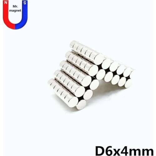 1000pcs 6*4mm Disc Mini Strong Rare Earth Neodymium Magnet 6mm*4mm NdFeB Magnetic Tape Crafts Magnetite Super Magnets 6x4