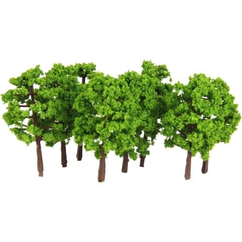20 Pieces Plastic Tree Model Train Railroad Scenery 1:150 Scale Miniature Landscape Decor Ornaments - Light Green