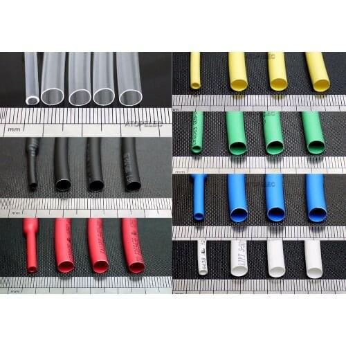5mm Polyolefin 2:1 Heat Shrink Tubing ROHS UL Black/Red/Yellow/Green/Blue/White/Clear