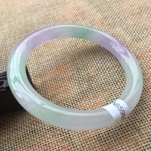 55.8mm Certified (Grade A) Natural ice Green Jadeite JADE Bracelet Bangle 59955