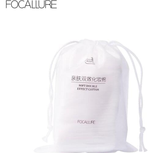 FOCALLURE 80pcs Make Up Cotton Pads Travel Package Soft and Comfortable Facial Makeup Remover