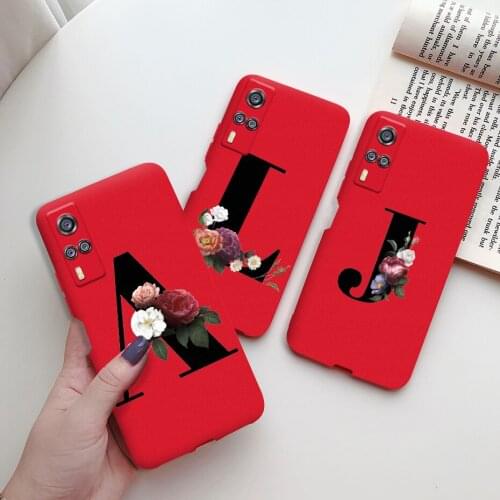 For Vivo Y31 2021 Case V2036 Letter Flower Silicone Soft Back Cover For Vivo Y51 2020 December V2030 Y51A Y 51 Phone Case Fundas