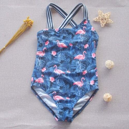 Childrens One-Piece Swimsuit Flamingo Childrens Swimsuit Summer Girl Baby Swimming Wading Sports Swimwear Baby Swimwear