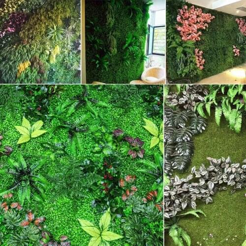 Artificial Green Plant Leaves Background Wall Privacy Fence Screen Garden Decor Rattan Leaf Decoration Artificial Hedge Panel
