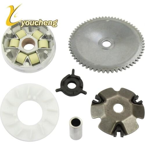 GY6 49cc 50cc Chinese Scooter Engine Moped Complete Variator Kit Front Clutch Drive Pulley with Roller 139QMB 139QMA ZDL-GY650QT