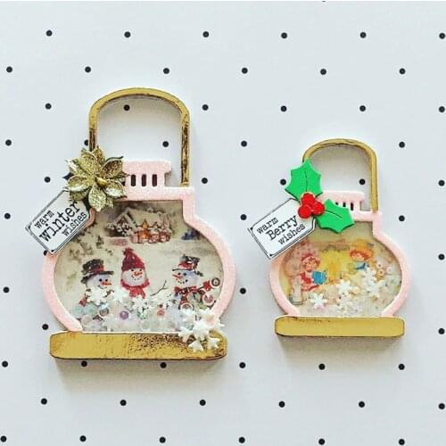 KLJUYP Lantern Shakers with Candles Metal Cutting Dies Scrapbook Paper Craft Decoration dies scrapbooking