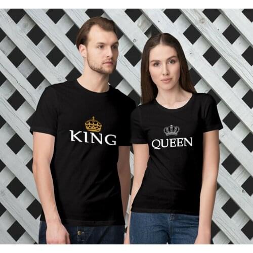 Crown King and Queen T-Shirts - Valentines Day Matching T-Shirts for Couples