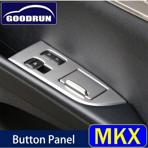 Car Window Button Cover for Lincoln MKX Car Door Handle Panel Window Rise Switch Trim Decorative Frame Auto Accessories