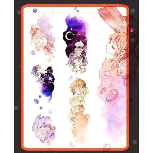 Fairy Fish Girl Washi Tapes Bullet Journal Masking Tape Adhesive Tape DIY Scrapbooking Washi Stickers
