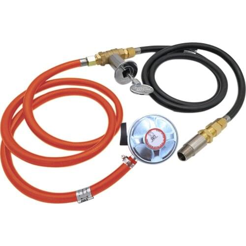 MENSI Propane Fire Pit Gas Control Assembly Kit Air Mixer Valve with Regulator for United Kingdom Max 90000 BTU without Burner