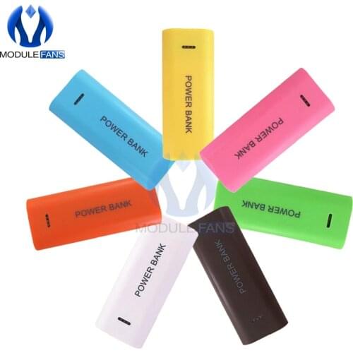 Fashion 5600mAh 2X18650 USB Power Bank Battery Charger Case DIY Box For Cell Phone For 18650 Li-battery DC 5V 1A Candy Color