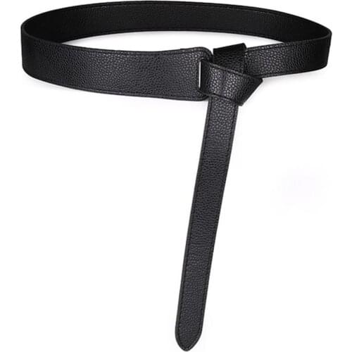 Fashion Women Simple Black Leather Belt Decorative Belt High Quality Sexy DIY Bow Tie
