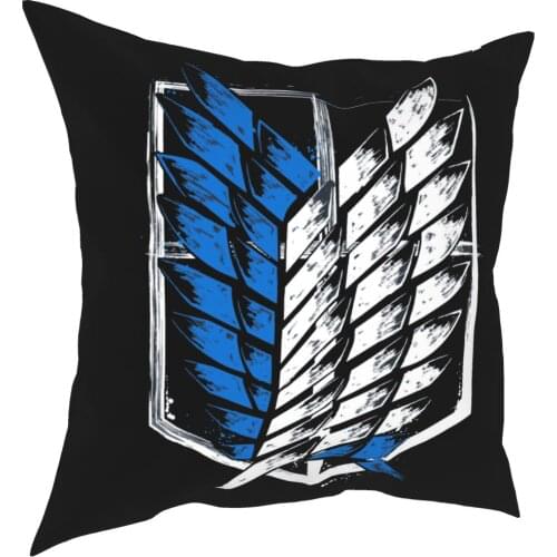 Attack On Titan Wings Of Freedom Pillowcover Home Decor Shingeki no Kyojin Cushion Cover Throw Pillow for Living Room Polyester