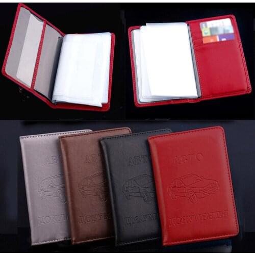 2019 New PU Leather Cover For Car Driving Documents Card Credit Holder Russian Auto Driver License Bag Purse Wallet Case
