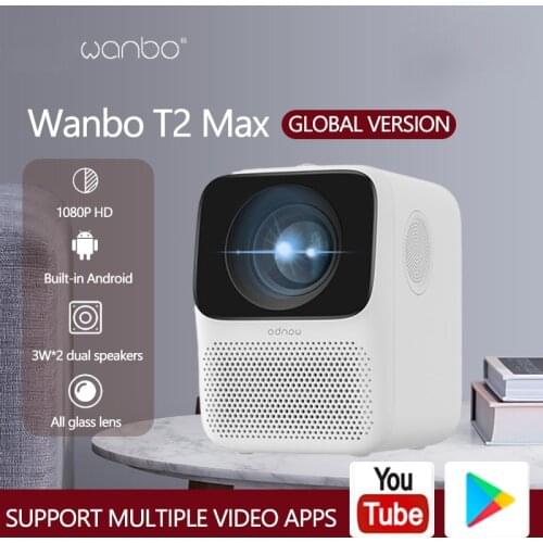 Original Xiaomi Wanbo Projector Global Version T2 Max LCD Projector 1080P Vertical Correction Portable Home Theater Projector