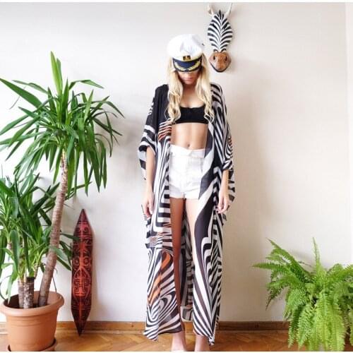 Beach Pareo Women Swimsuit Cover Up Kaftan Womens Tunic Beachwear Large Size Tunics Summer Swimwear Cape Coverups Chiffon Loose