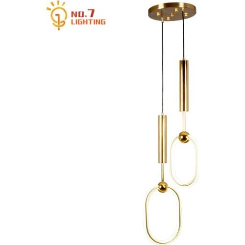 Nordic Postmodern Minimalist Pendant Lights Gold Lustre Led Hanging Lamp Home Decor Bedroom Bedside Lamp Background Living Room