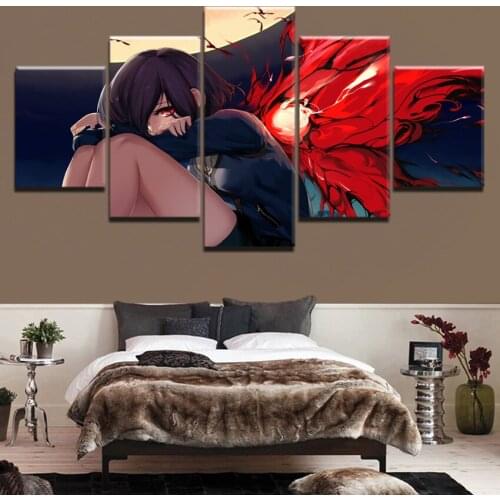 Canvas Printed Poster Home Decor 5 Pieces Tokyo Ghoul Kirishima Painting Anime Wall Art Pictures Living Room Modular Framed