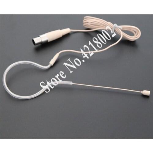 Profession Skin Ear Hook Hanging Headset Head Microphone Mic for Shure Wireless Body-Pack Transmitter 4 Pin XLR TA4F