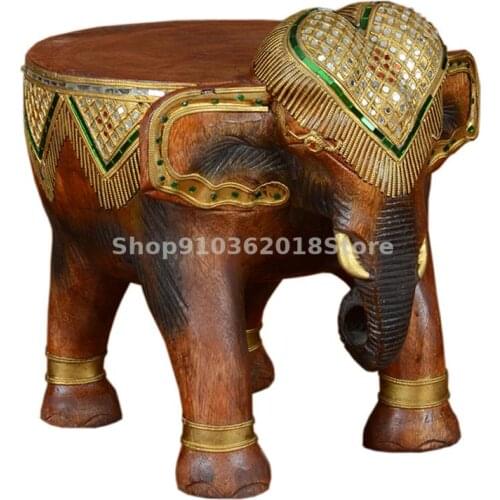 Thai Wooden Elephant Stool, Wooden Stool For Shoes Stool, Thai Solid Wood Tea Table, Low Stool, Bench, Southeast Asian Style